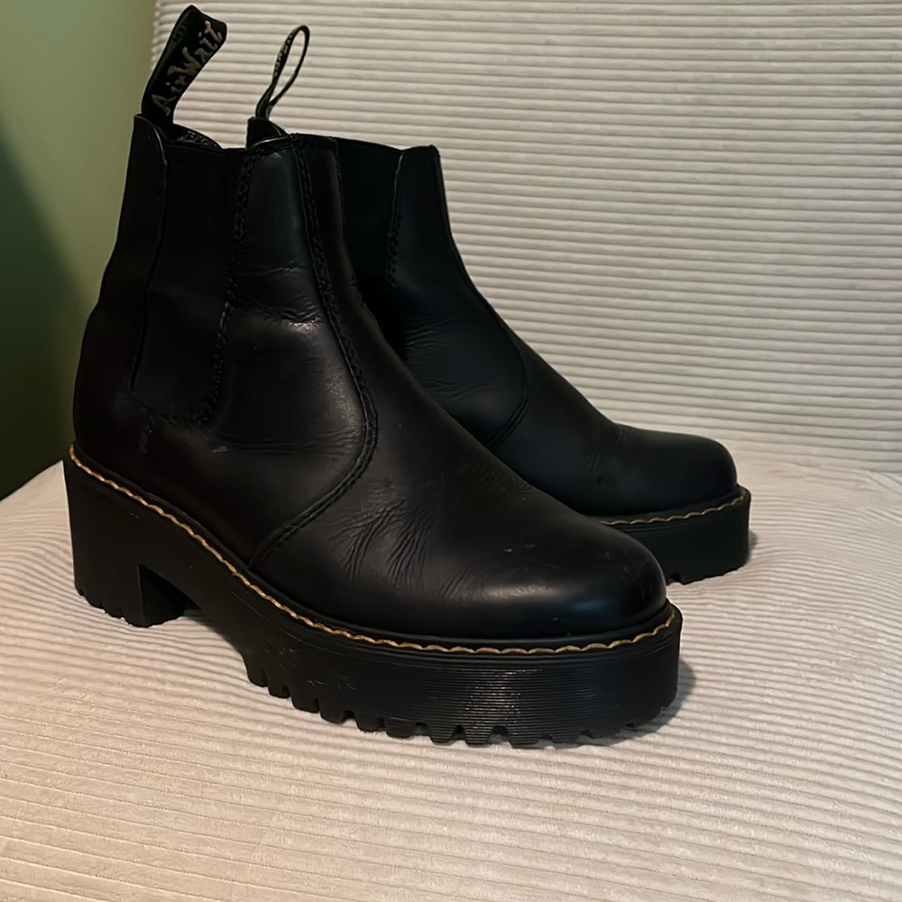 Woman’s black Chelsea boots